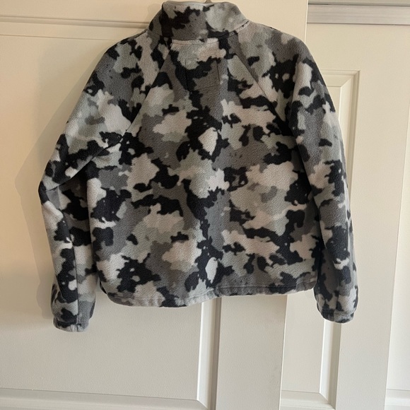 NWT-Kyodan Outdoor fleece jacket L gray camouflage print pullover warm casual - Picture 4 of 4